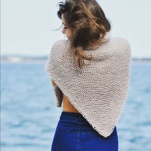 Merino Wool Hand Knit Shawl